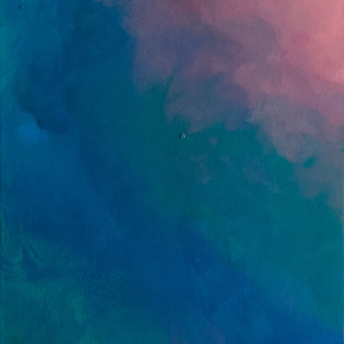 Acrylic abstract pattern with green blue and pink hues