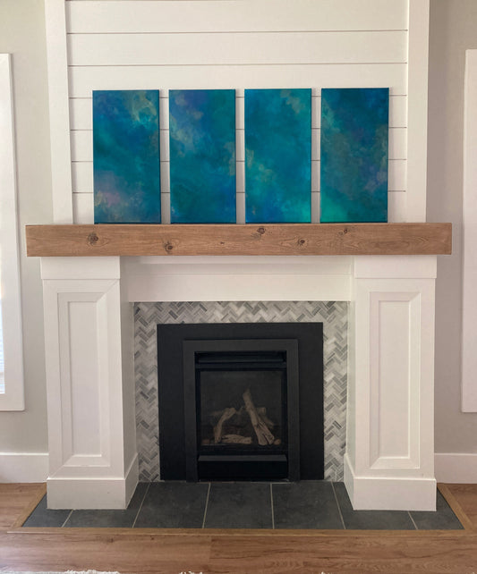 "A Force, Endless and Unrelenting" Quadriptych - Original acrylic on four canvas panels