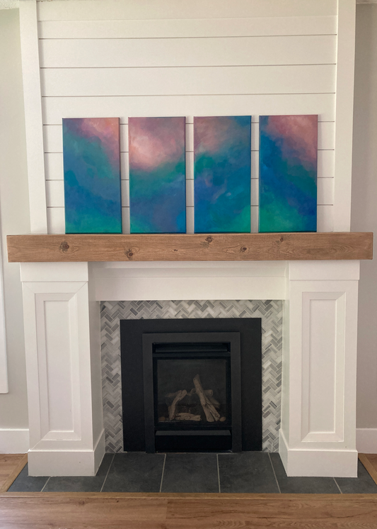 "A Dancing, Sentimental Aurora" Quadriptych - Fine Art Giclee Canvas Prints - Pre-Order