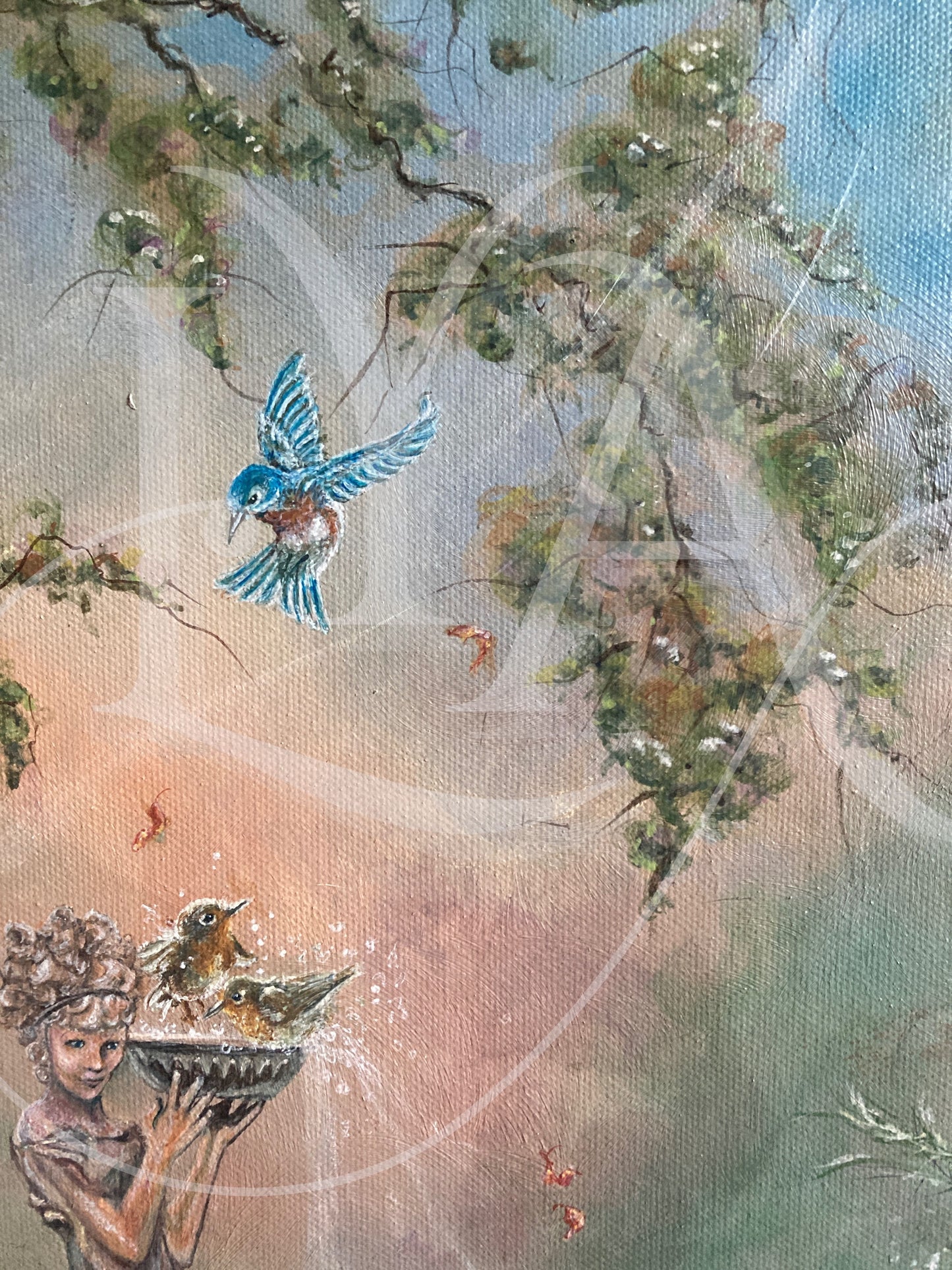 "Winds of Chance" a retelling of the Secret Garden - Original acrylic on canvas - 30" x 40" inches