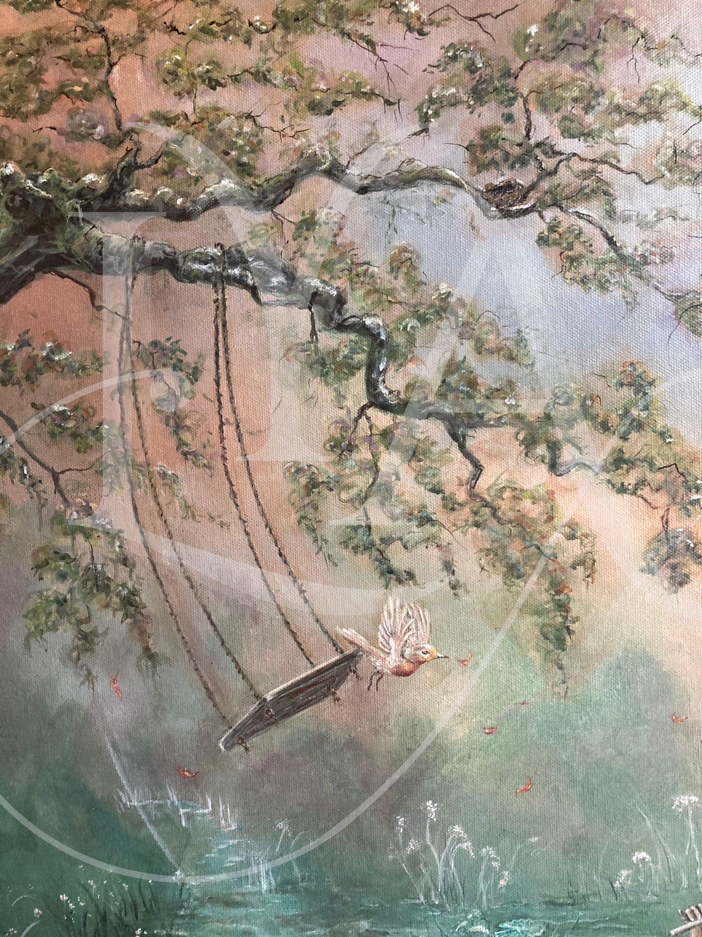 "Winds of Chance" a retelling of the Secret Garden - Original acrylic on canvas - 30" x 40" inches