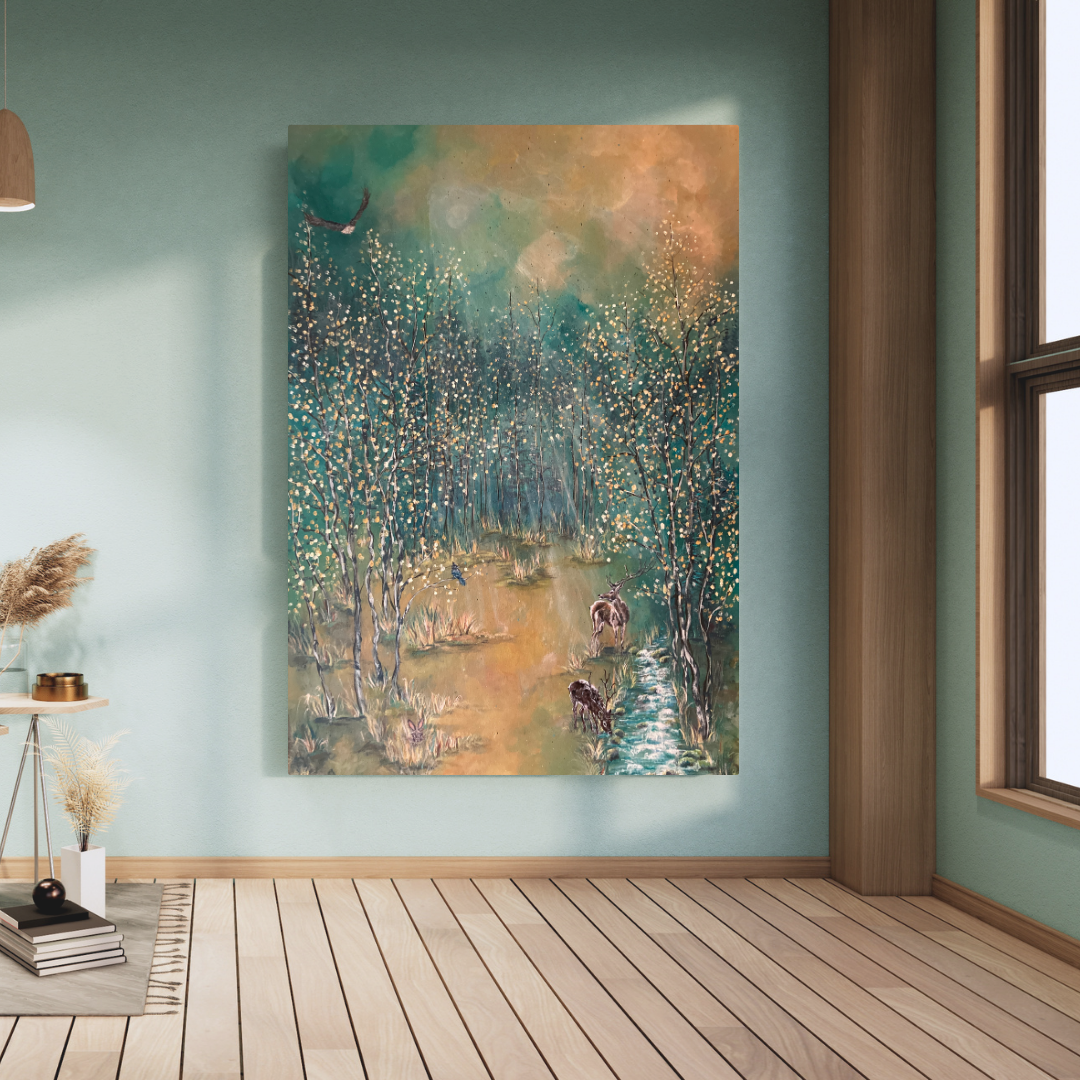 "Autumn's Magic" Aspen Meadow and Friends - LIMITED EDITION Fine Art Giclée Canvas Print