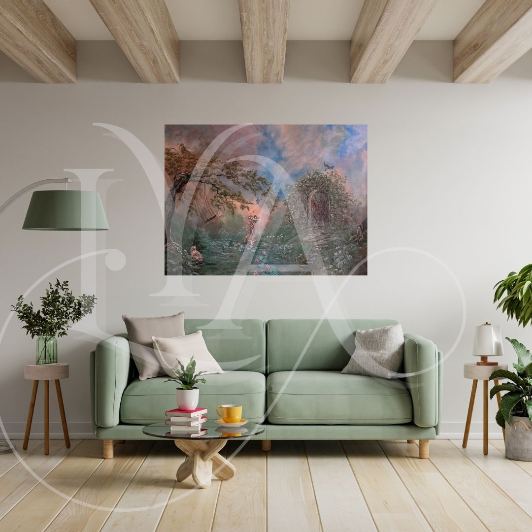 "Winds of Chance" a retelling of the Secret Garden - Original acrylic on canvas - 30" x 40" inches
