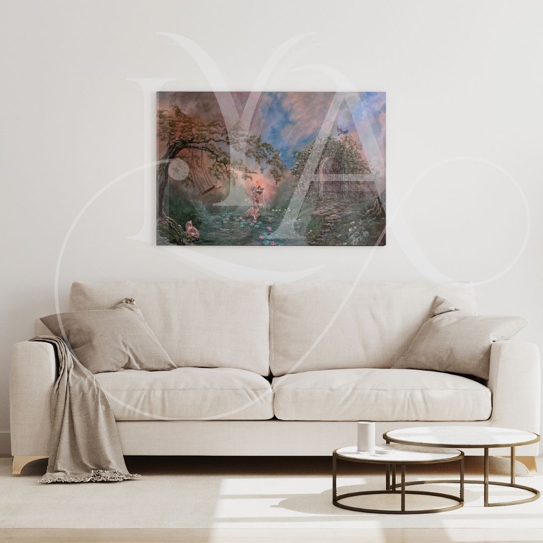 "Winds of Chance" a retelling of the Secret Garden - Original acrylic on canvas - 30" x 40" inches