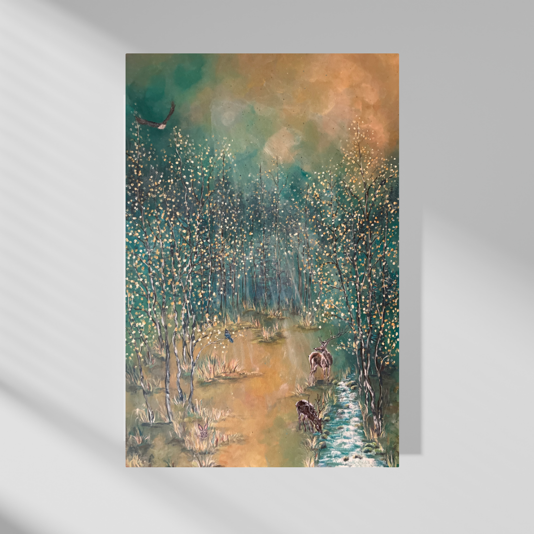"Autumn's Magic" Aspen Meadow and Friends - LIMITED EDITION Fine Art Giclée Canvas Print