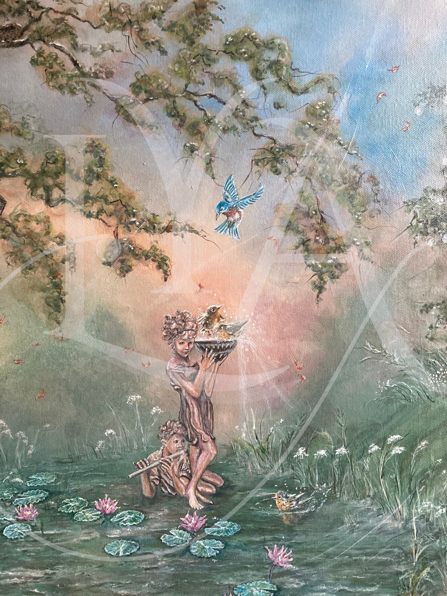 "Winds of Chance" a retelling of the Secret Garden - Original acrylic on canvas - 30" x 40" inches