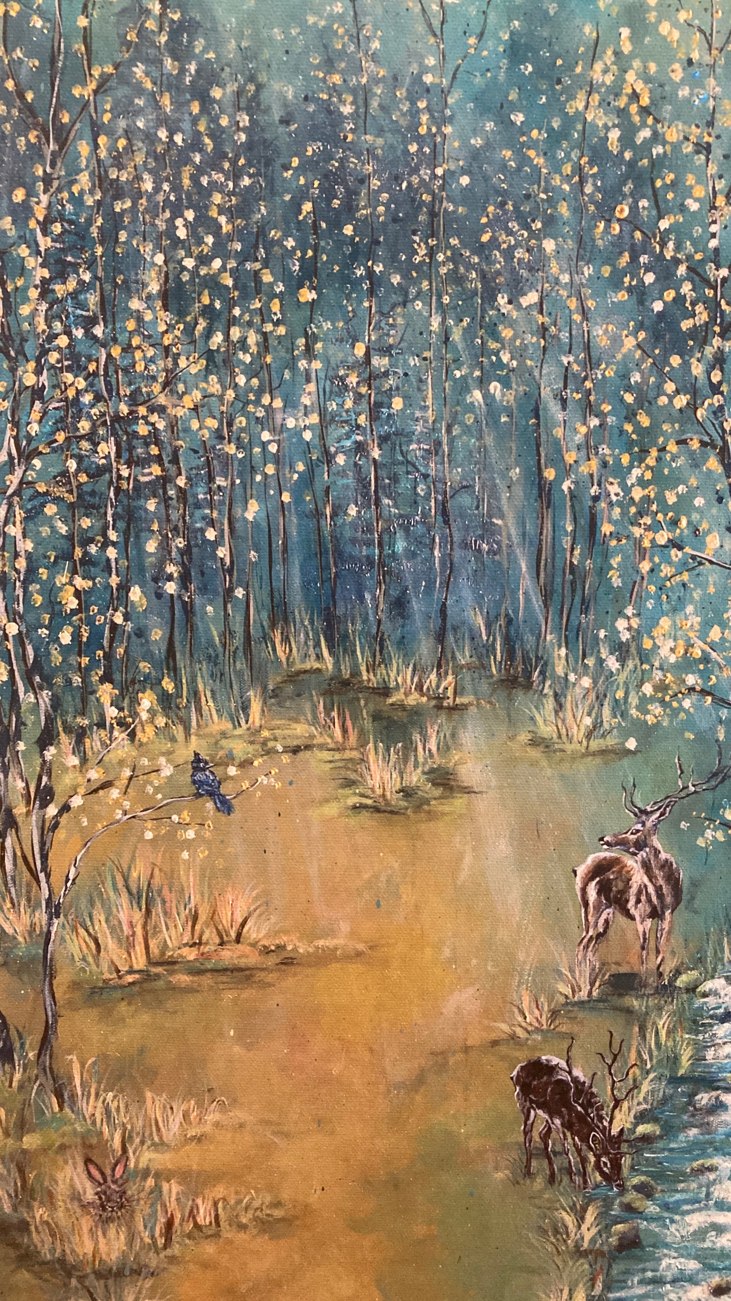 "Autumn's Magic" Aspen Meadow and Friends - LIMITED EDITION Fine Art Giclée Canvas Print