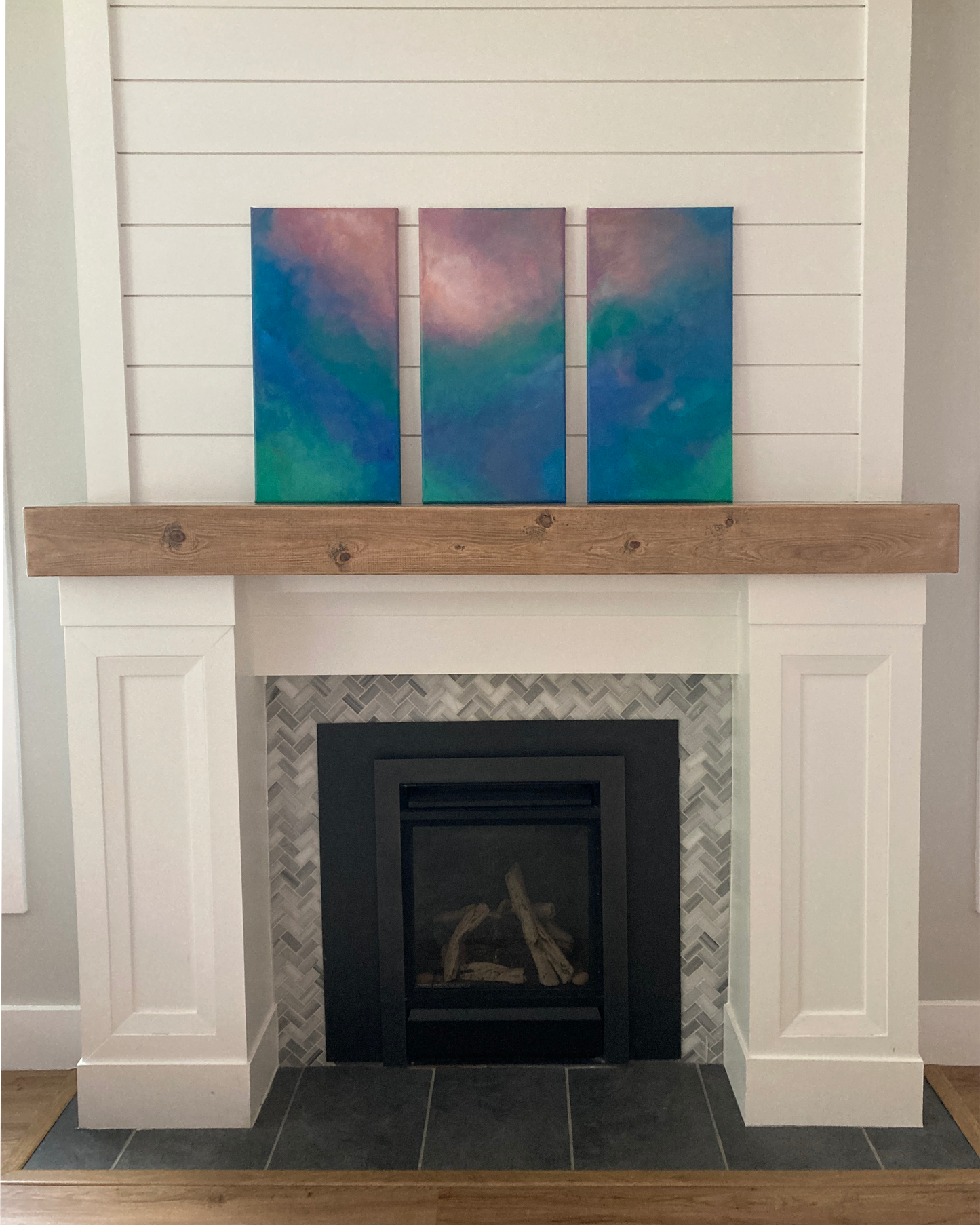 "A Dancing, Sentimental Aurora" Triptych - Fine Art Giclee Canvas Prints - Pre-Order