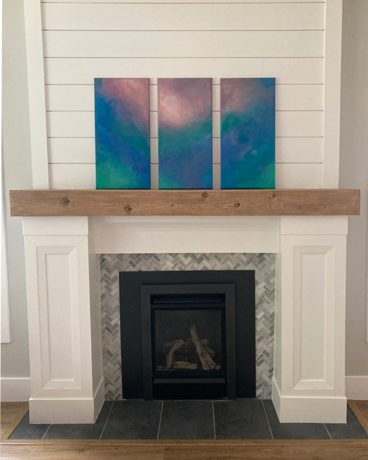 "A Dancing, Sentimental Aurora" Triptych - Fine Art Giclee Canvas Prints - Pre-Order
