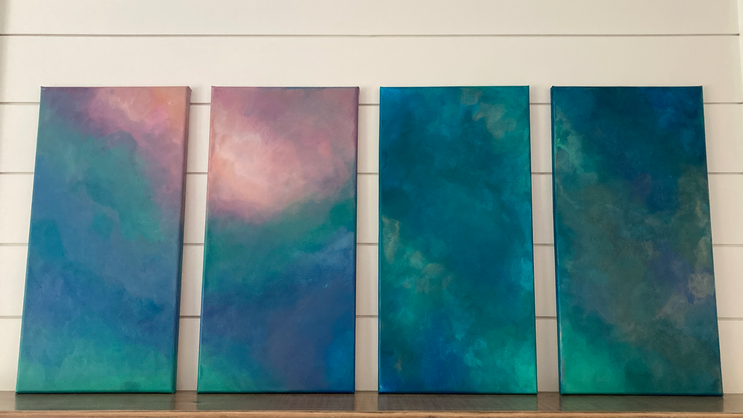 "A Dancing, Sentimental Aurora" Diptych - Fine Art Giclee Canvas Prints - Pre-Order