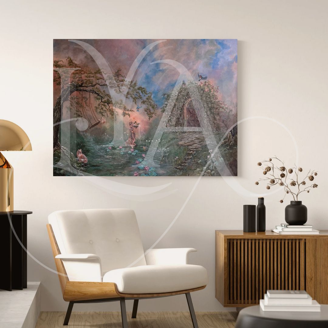 "Winds of Chance" a retelling of the Secret Garden - Original acrylic on canvas - 30" x 40" inches