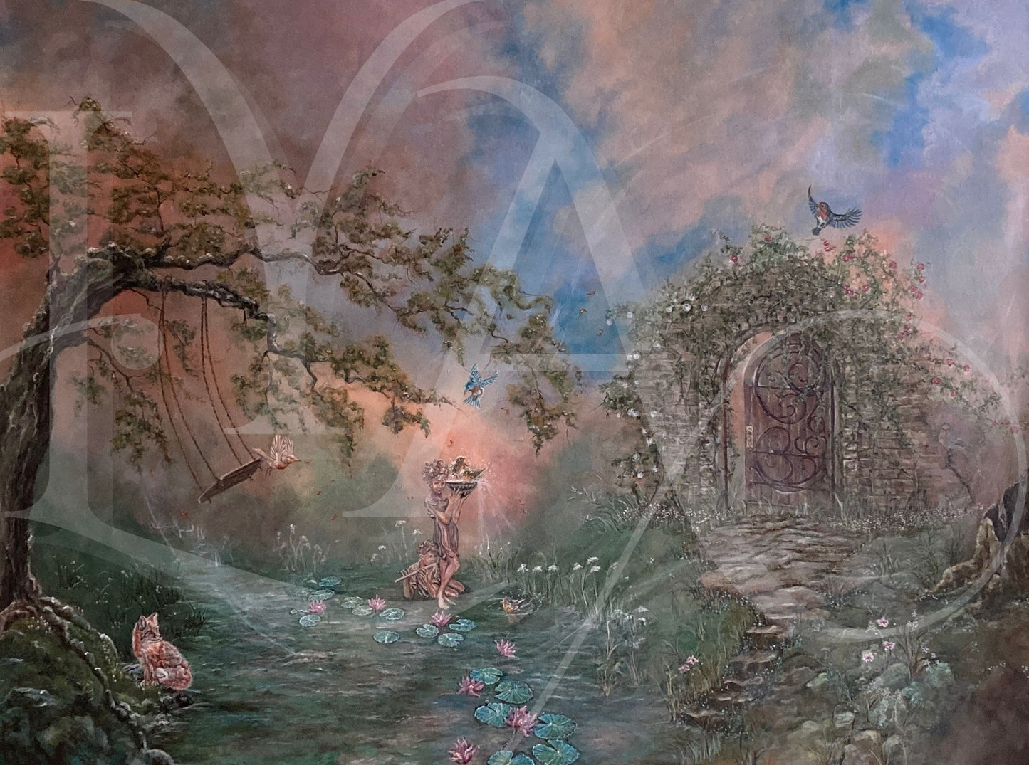 "Winds of Chance" a retelling of the Secret Garden - Original acrylic on canvas - 30" x 40" inches